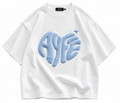 AYFE white oversized tee with blue print, design preview