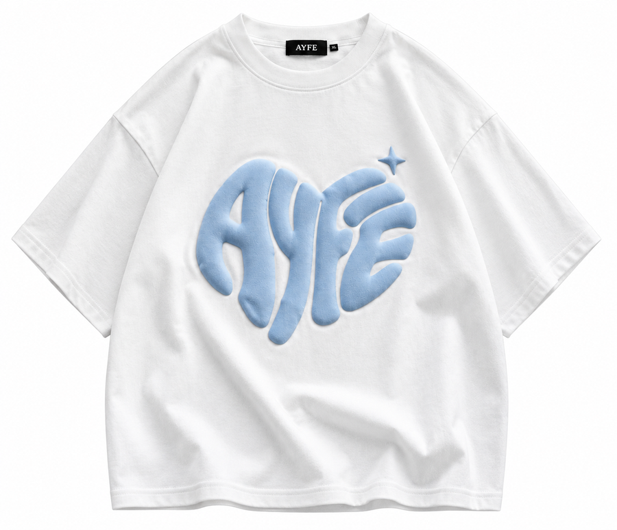 AYFE Oversized Tee | White / Blue